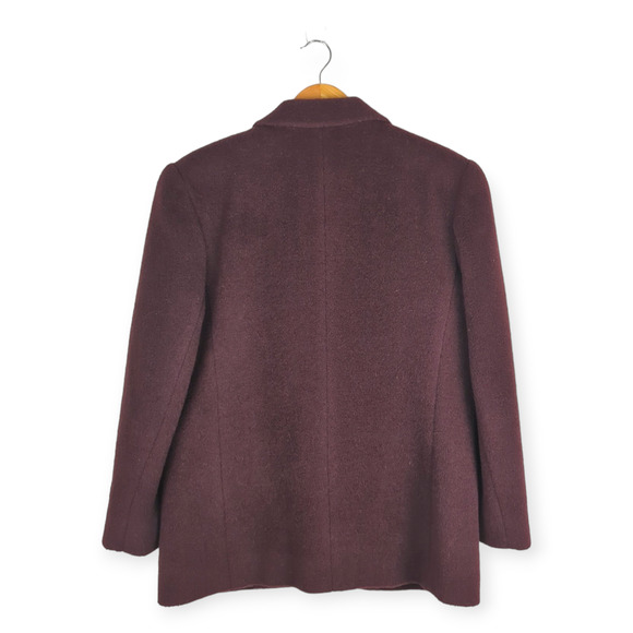 Vintage Harve Benard Women's Petite Plum Brown Alpaca and Wool Blazer Size 8P - Picture 5 of 6